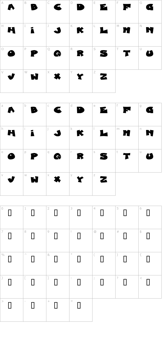 Blueberry Foxhound character map