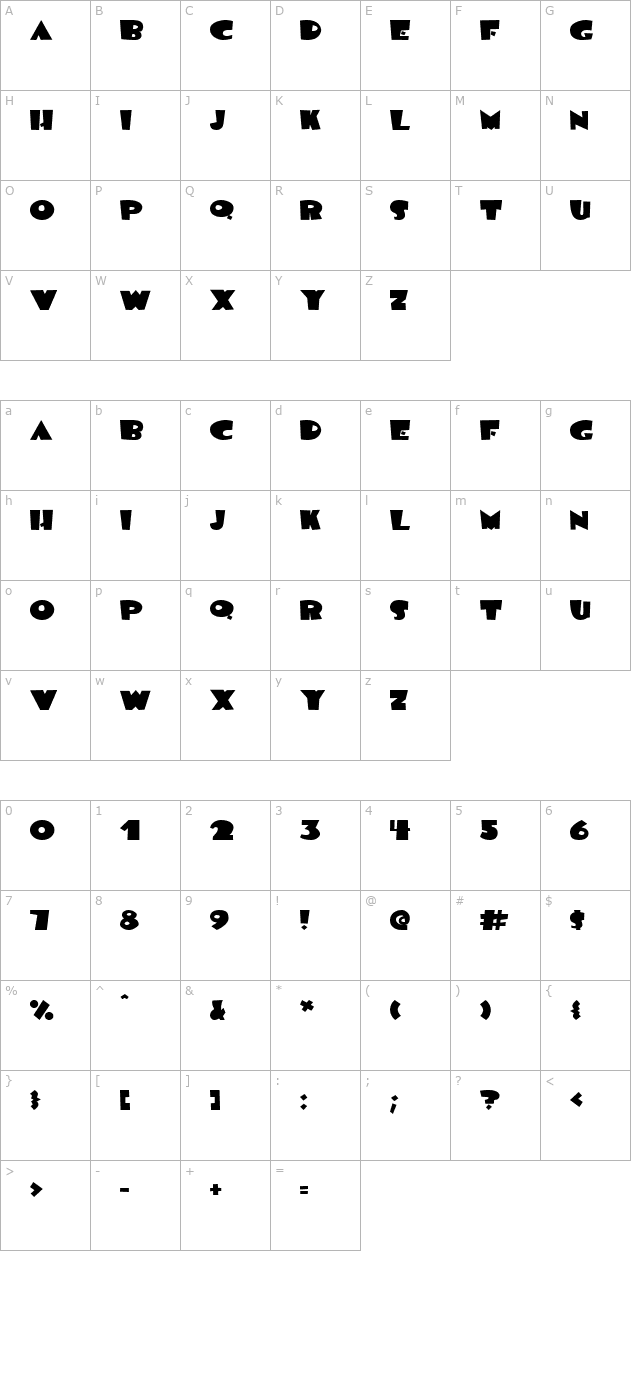 BlueMoon character map