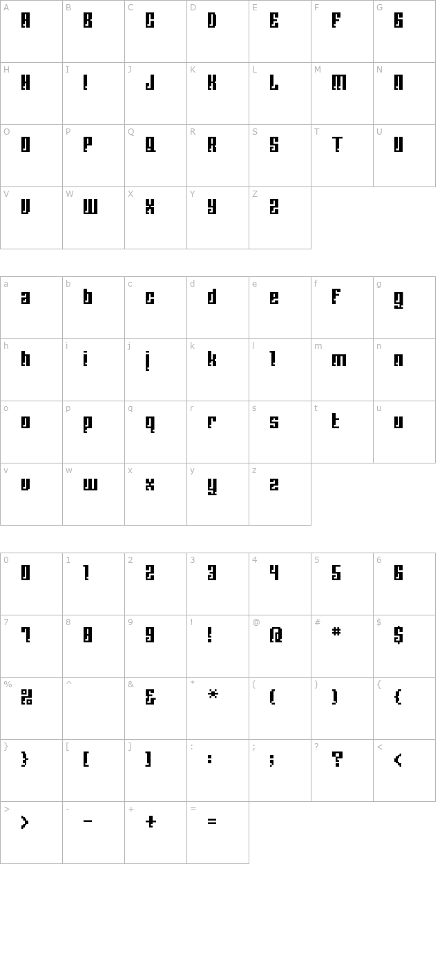 BM Corrode character map