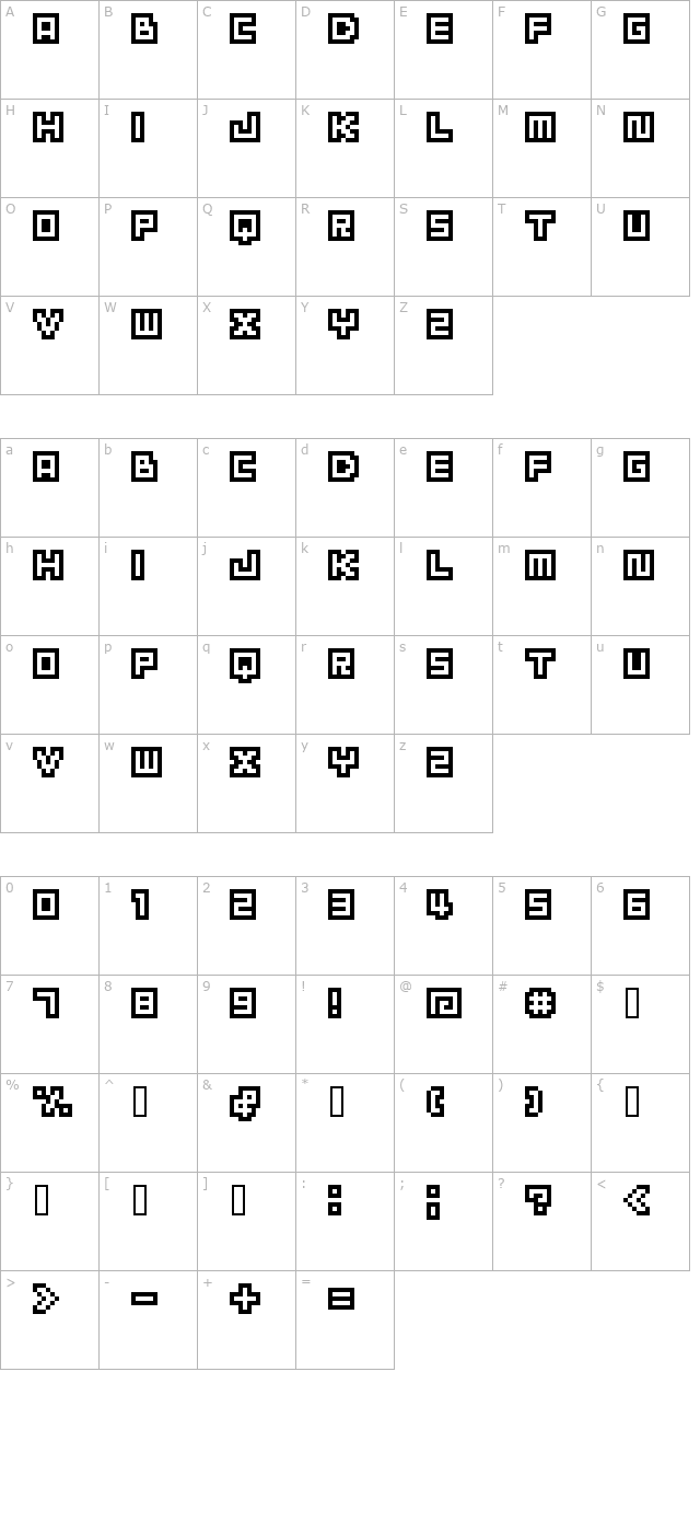 bm-cube-a8 character map