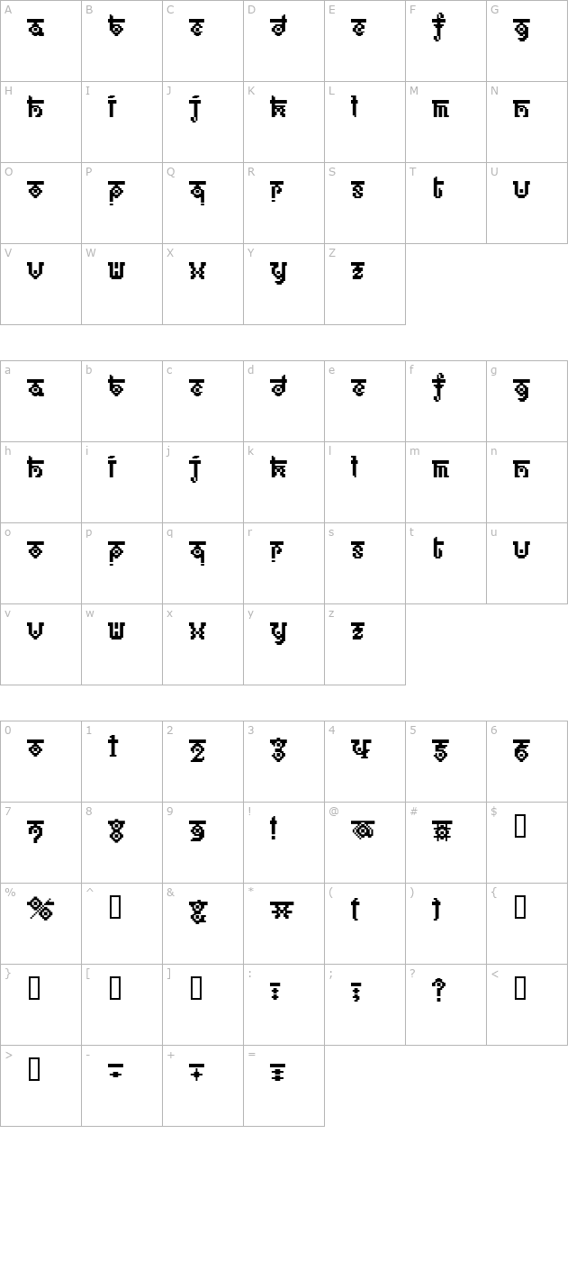 bm-ethno-a17 character map