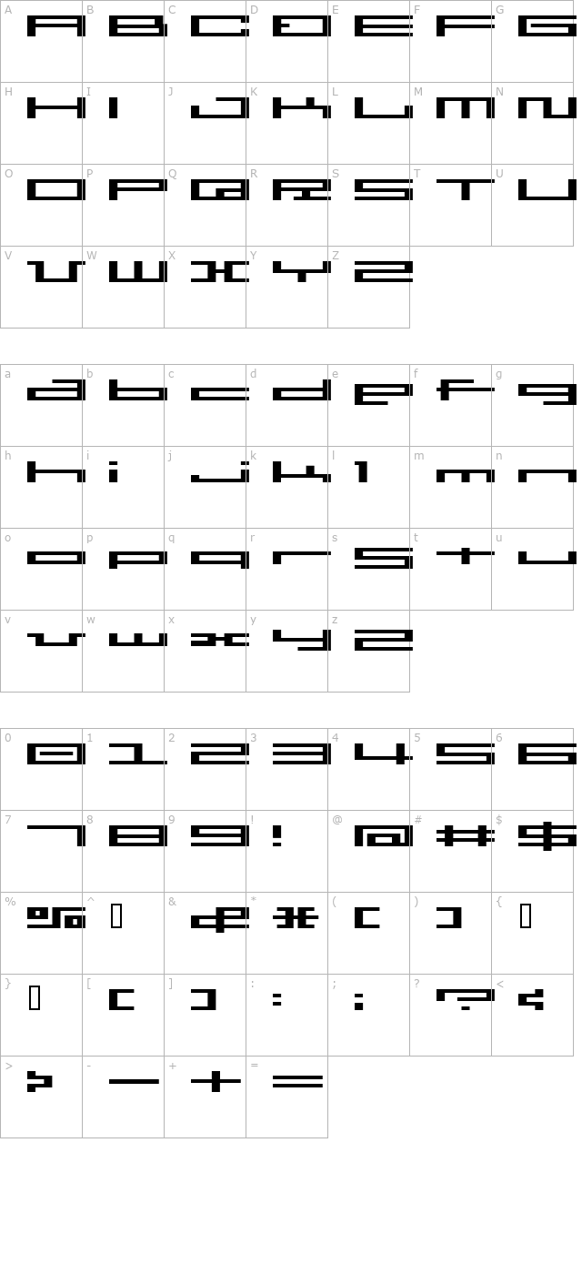 BM Press character map