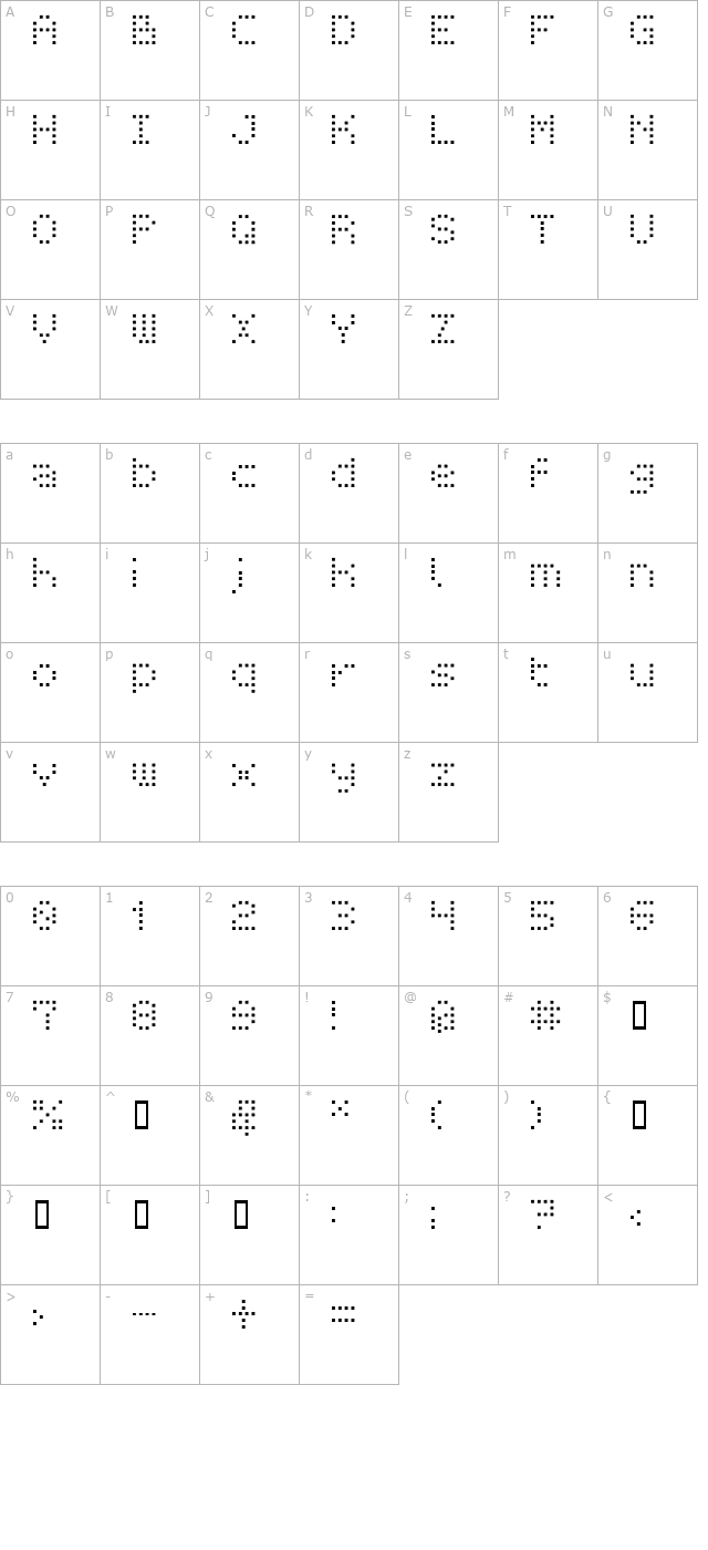 BM receipt A11 character map