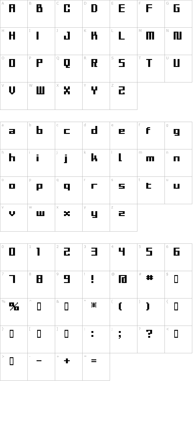 BM Sly character map