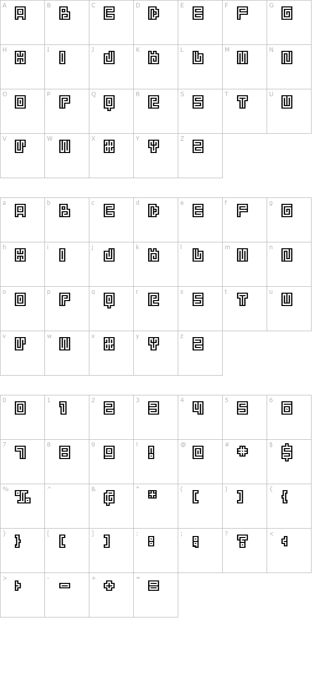 BM spiral Cap Cyr character map