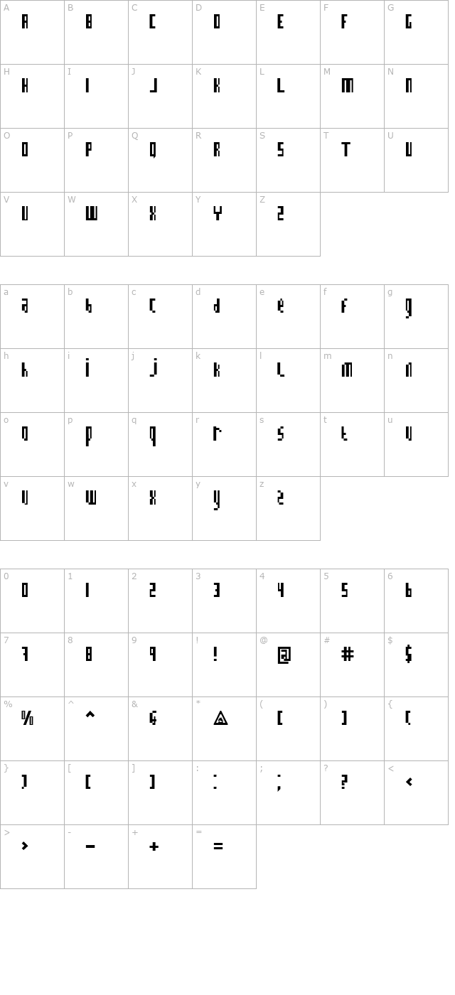 BN Information character map