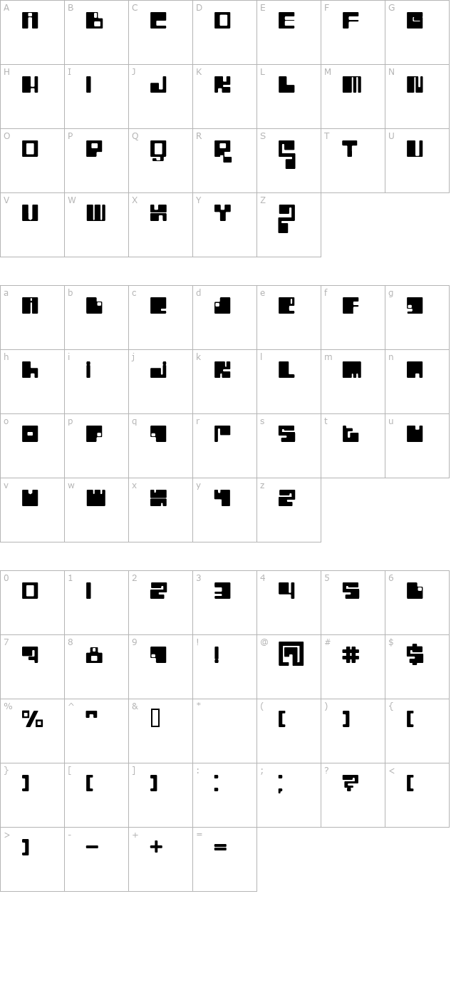 BN Intaglios character map