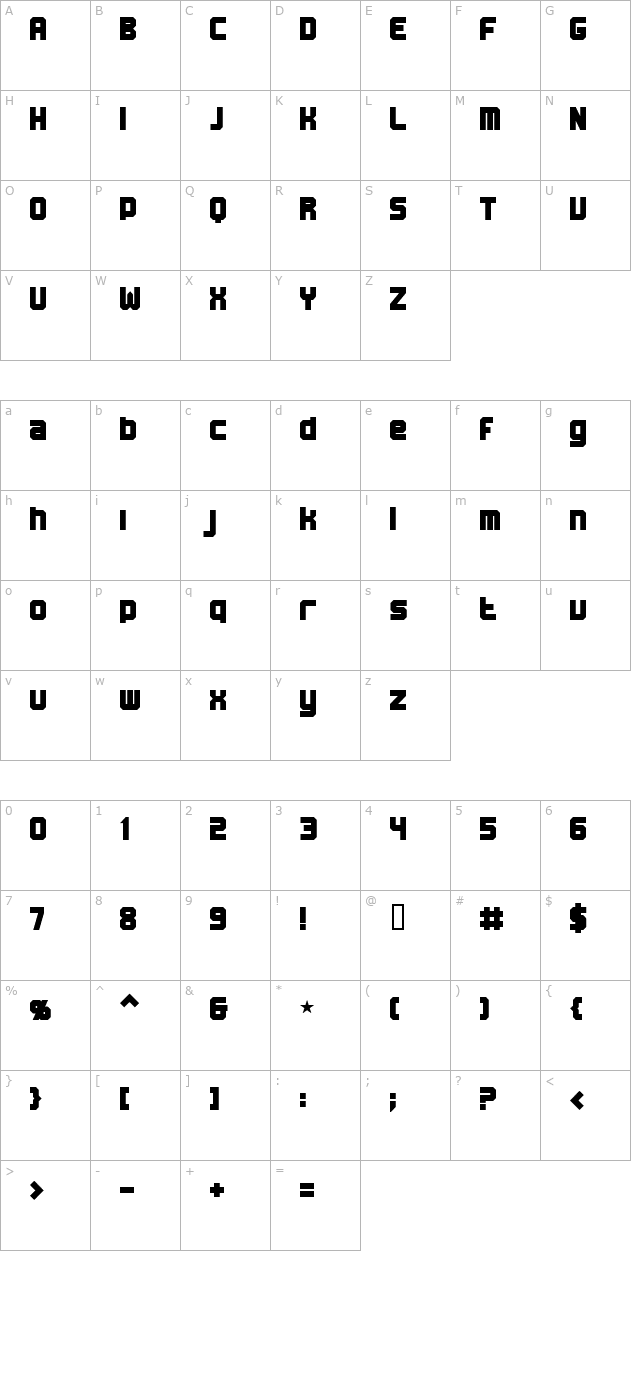 bn-machine character map