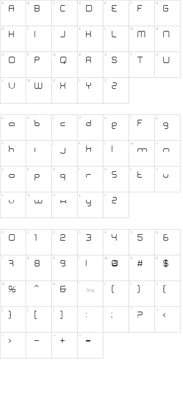 BN Police character map