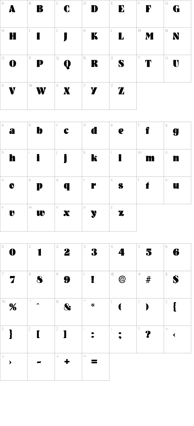 BobBecker-Heavy character map