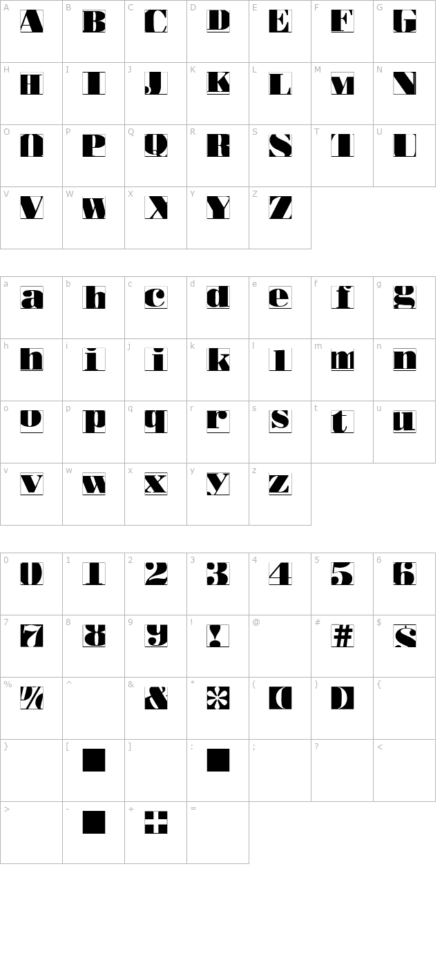 BodoblackSquaresInvers character map