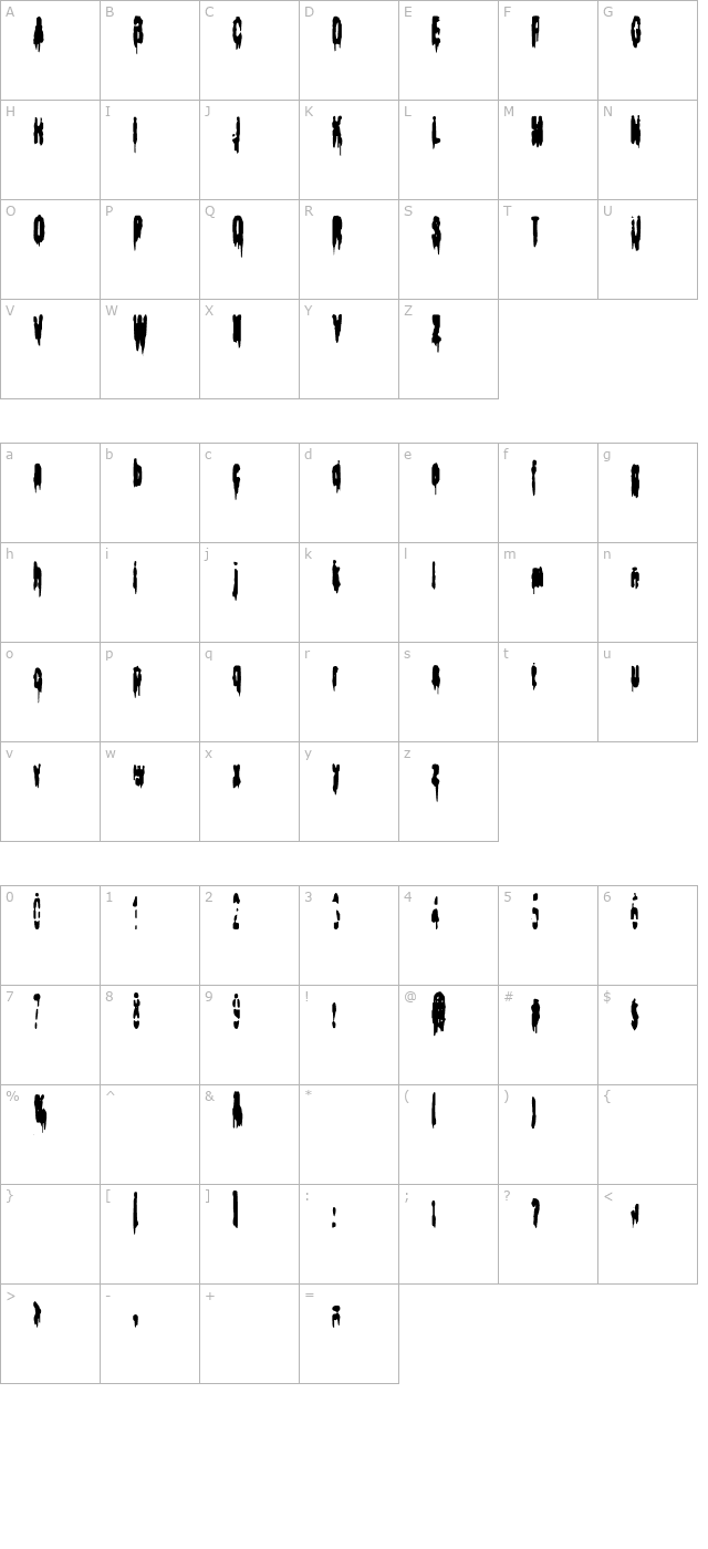 Bodybag character map