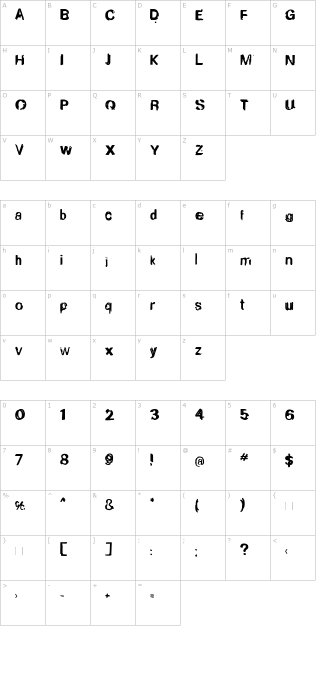 Boggle character map