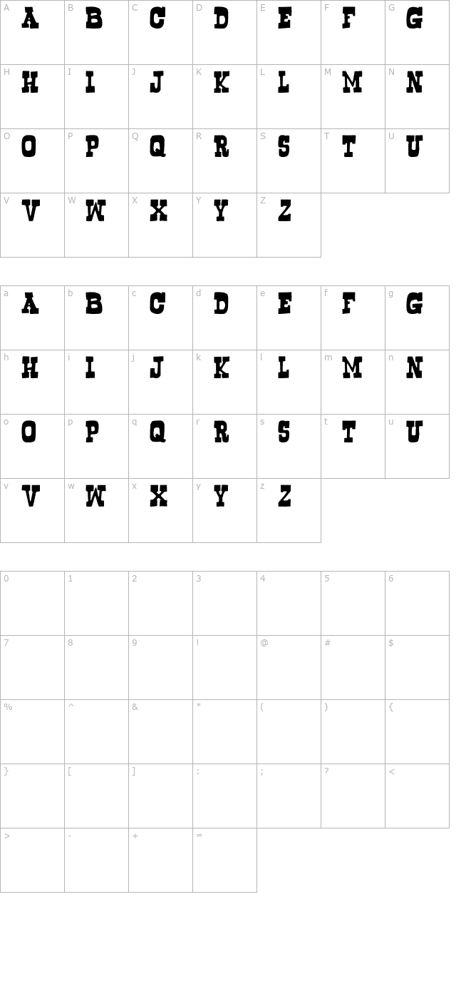 Bogusflow character map