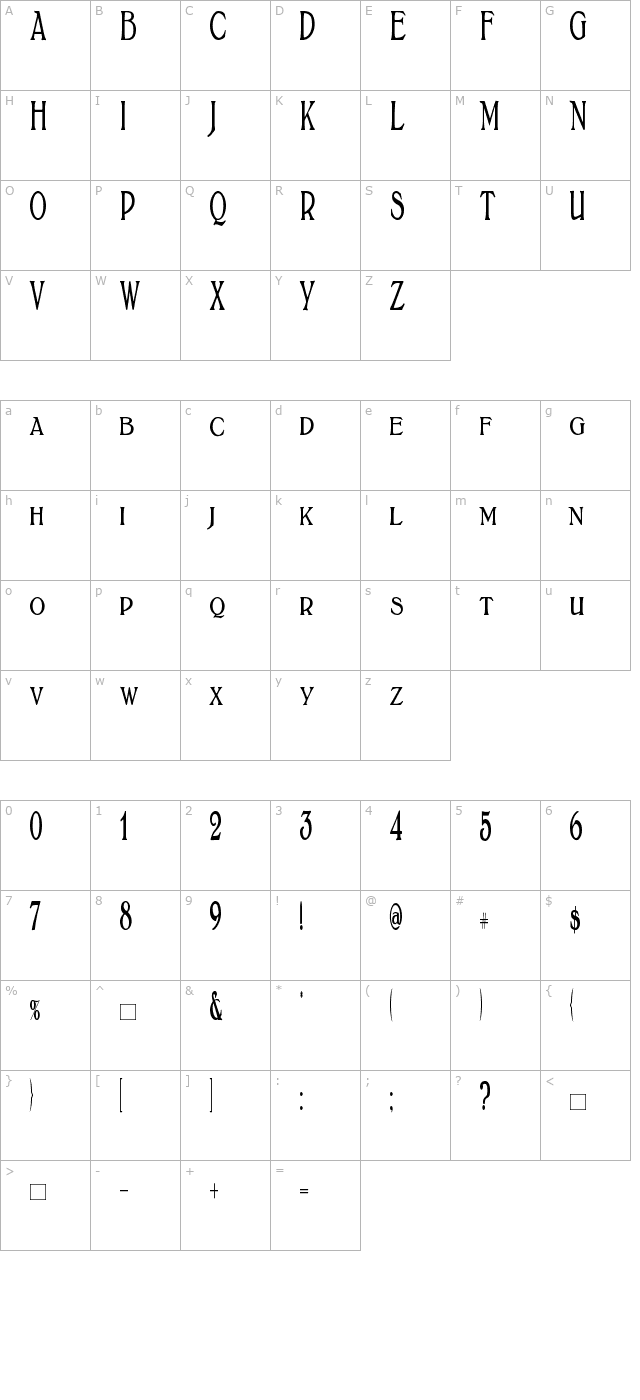 BoltonTitlingElongated character map