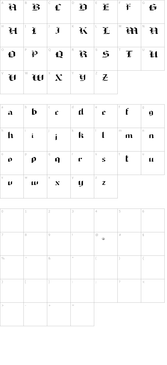 Bonneville character map