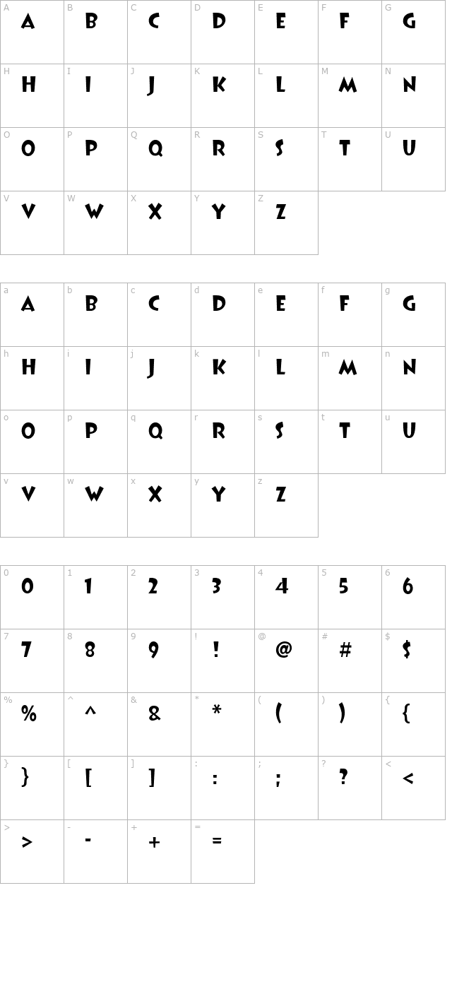 BoogieWoogieHmk character map