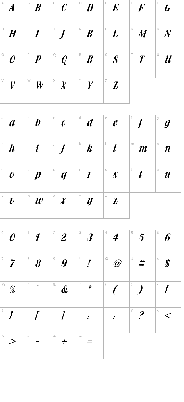 Book Jacket character map