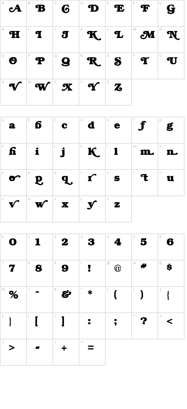 bookman-bold-swash-bold character map