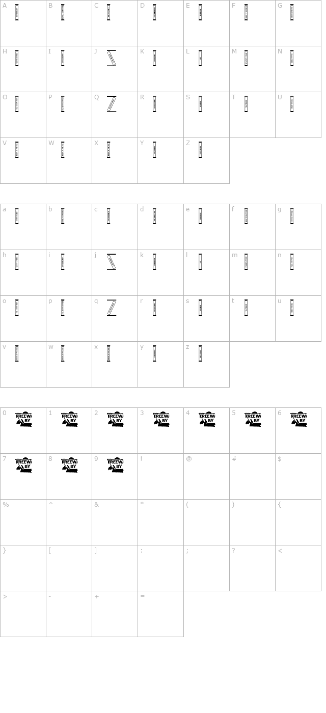 Bookshelf Titles JL character map