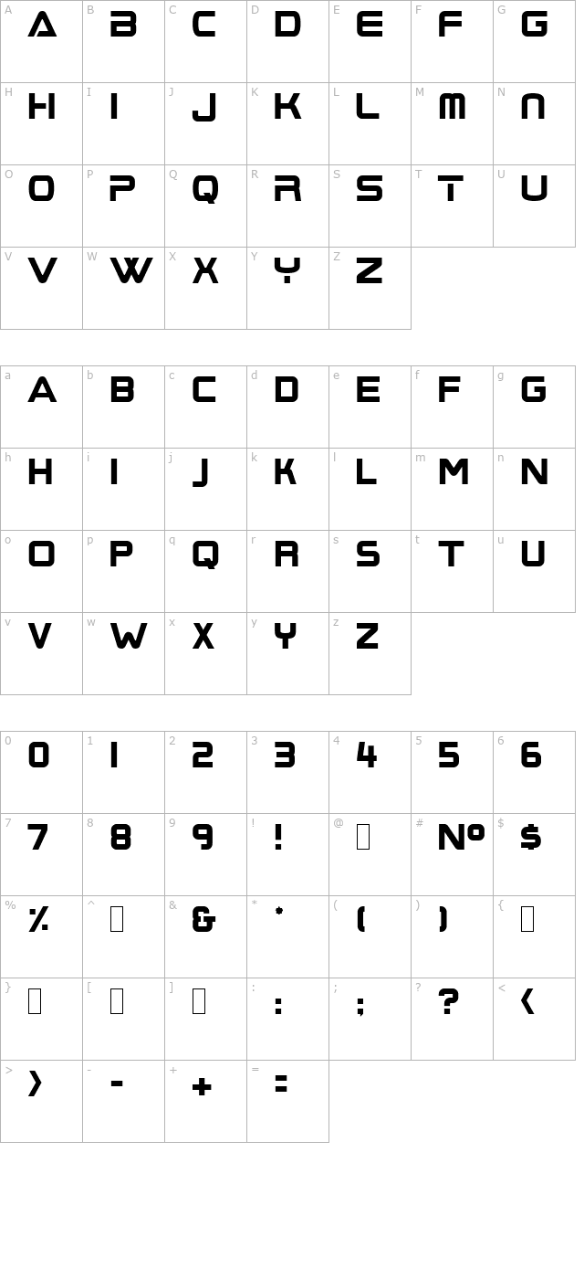 boombox character map