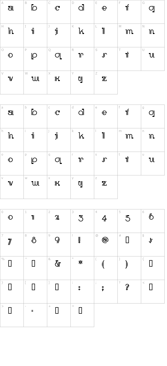 BooMeringueNF character map