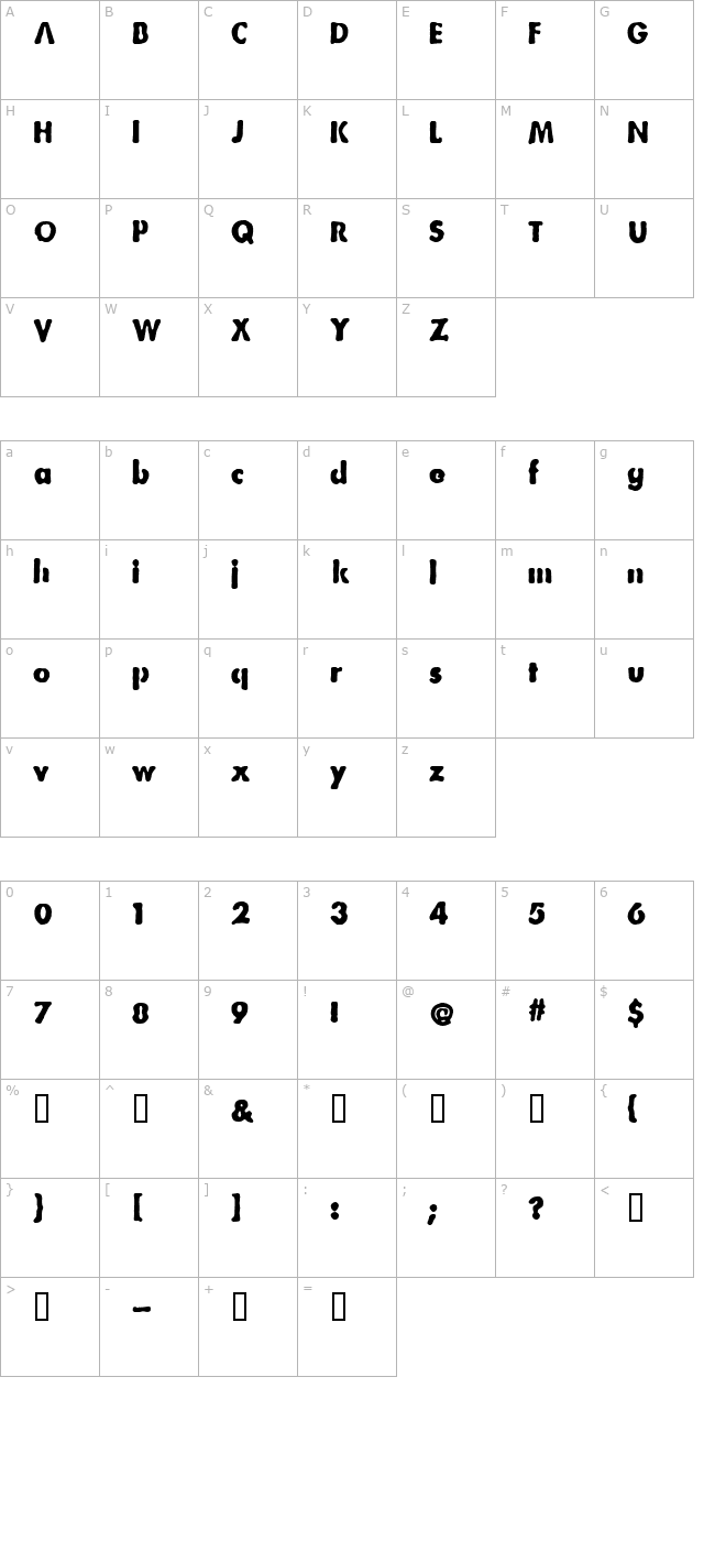 bootleg character map