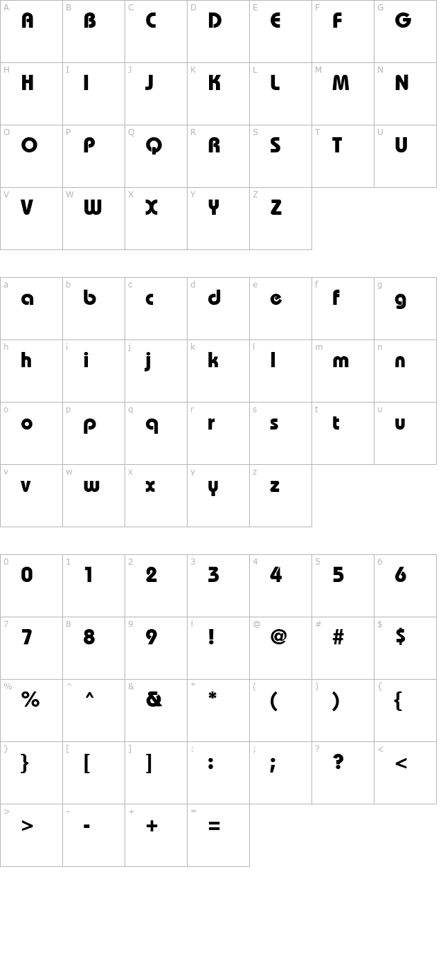 Bordeaux Heavy character map