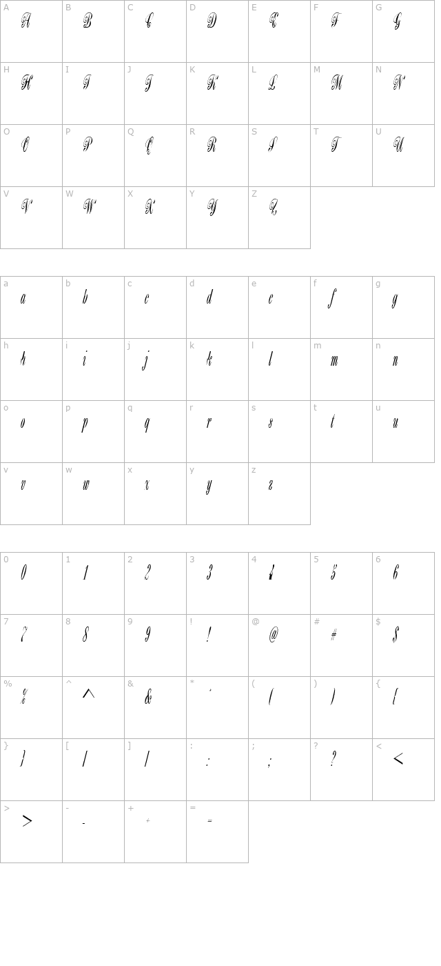 bordeaux-icg-script character map