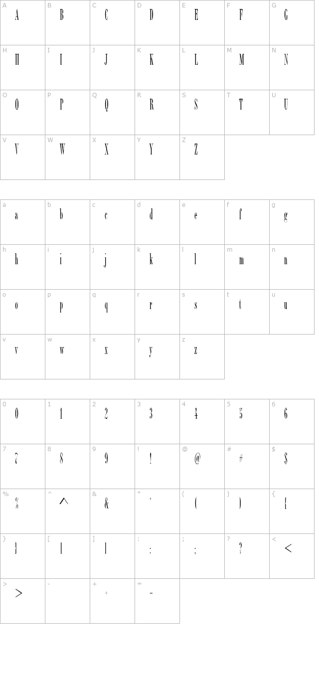 Bordeaux ICG character map