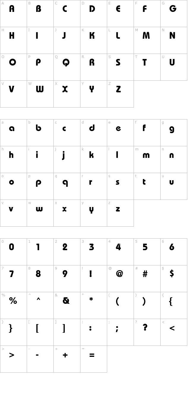 BordeauxHeavy character map