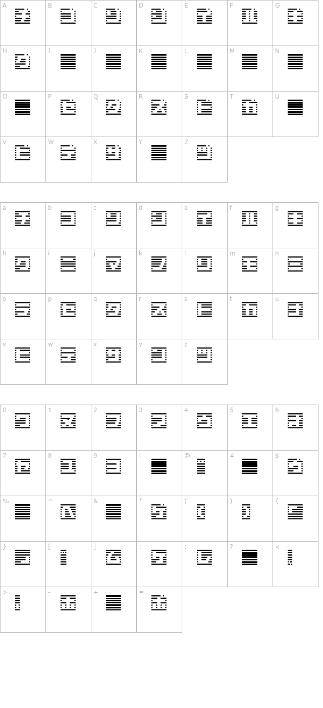 border7ka character map