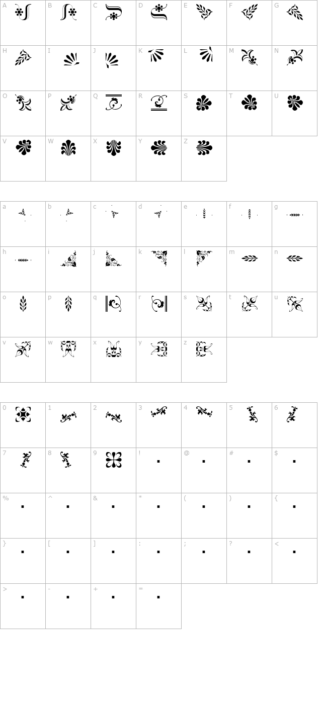 borderbats-fleur2 character map