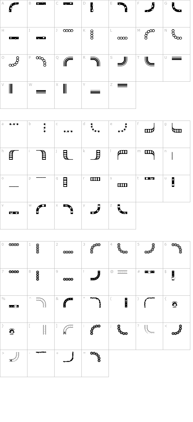 bordermon-series-1 character map