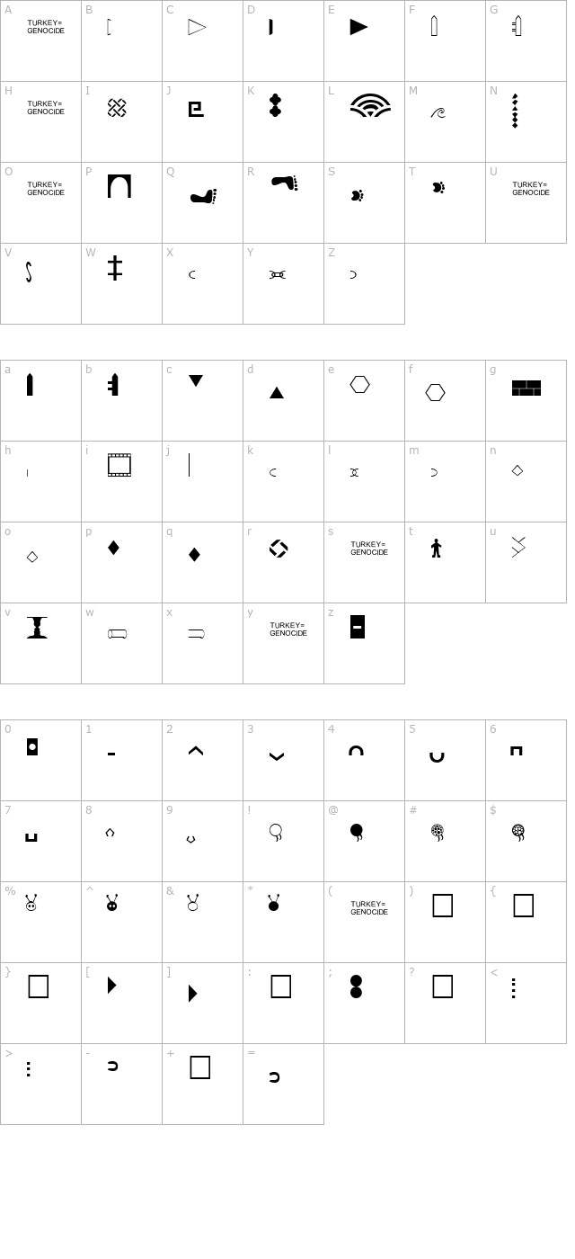 borderpics character map