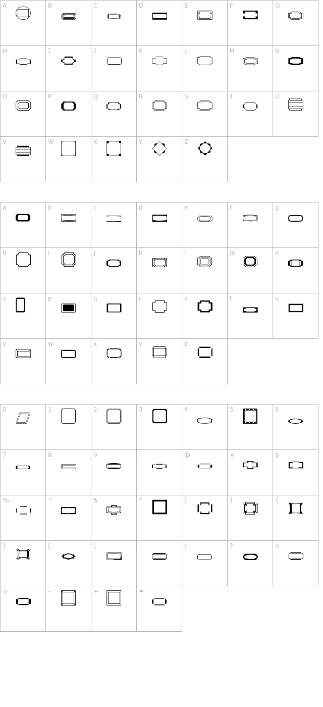 Borders1 character map