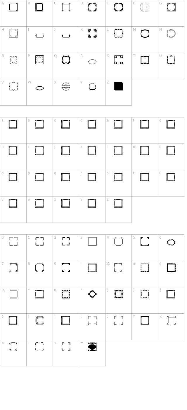 Borders2 character map