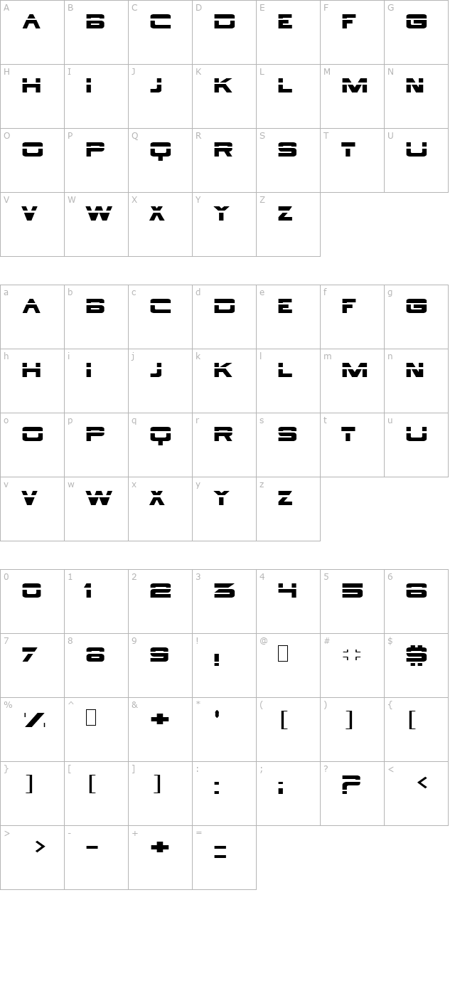 borg-9 character map