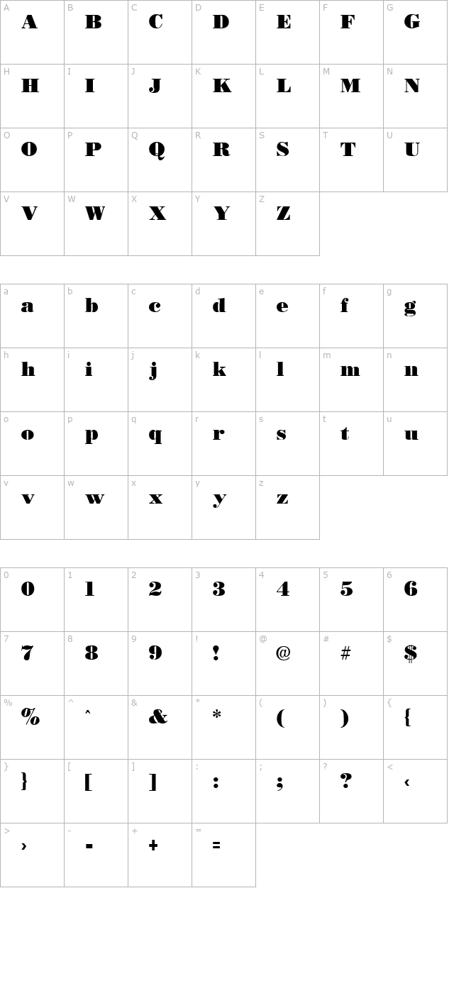 bostonblack character map