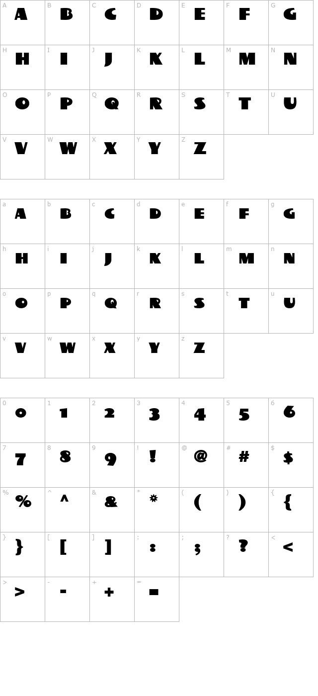 BottleKaps SC Expanded character map