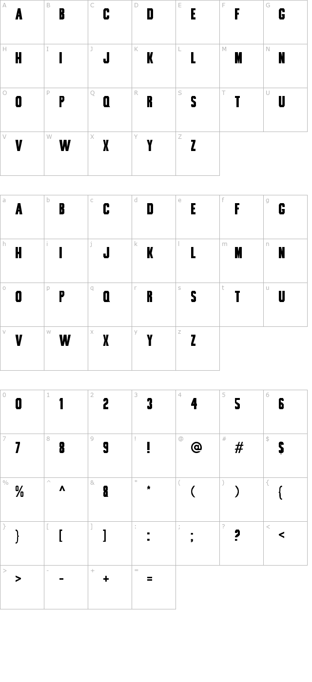 bou-collegiate character map