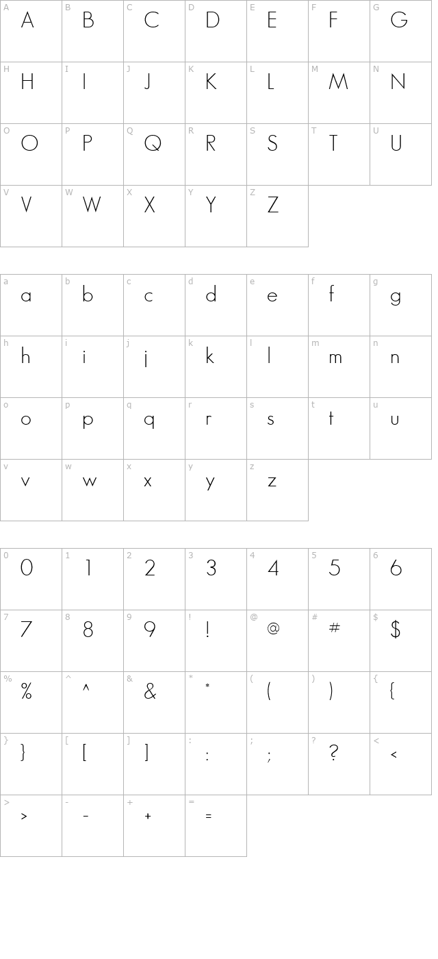 bougan-ssi character map