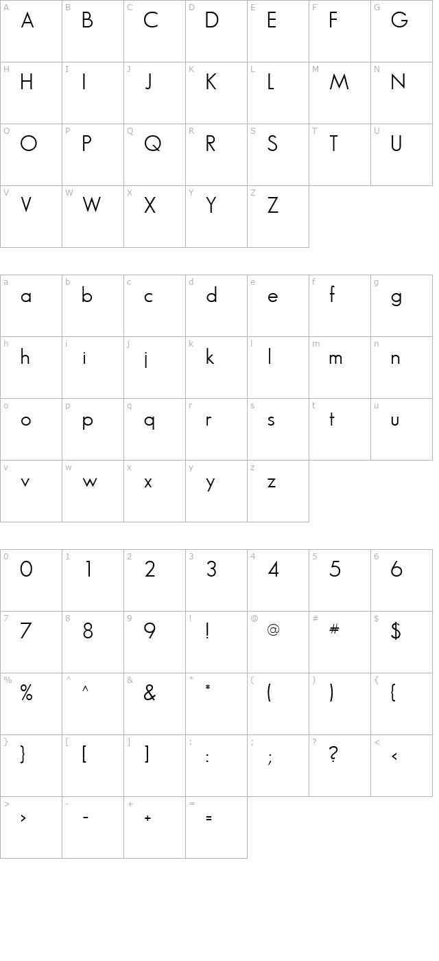 bouganbookssk-regular character map