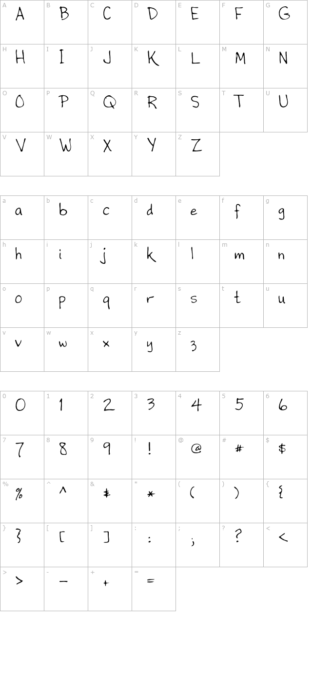 Bowfin Regular character map