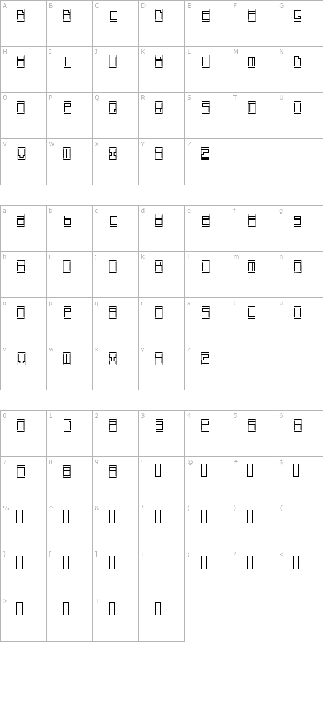 box-top character map