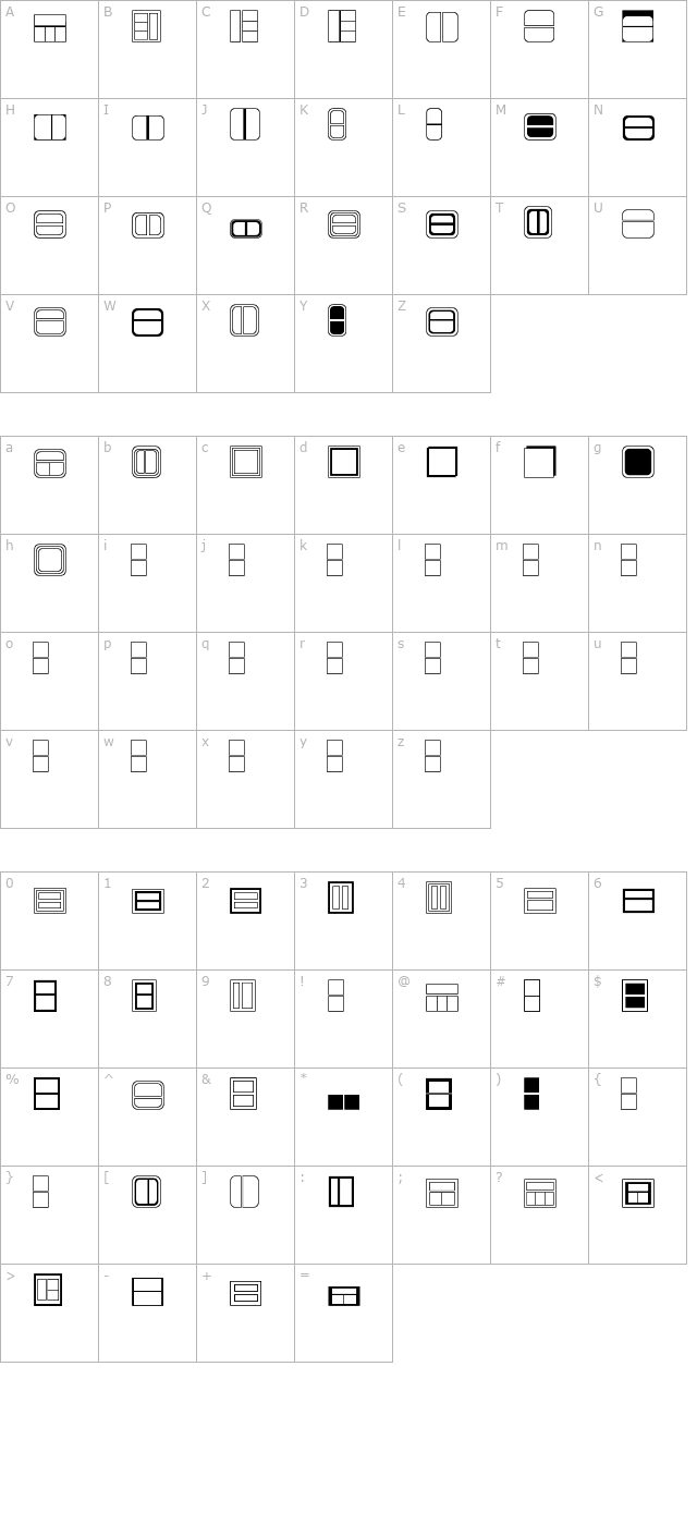 Boxes character map