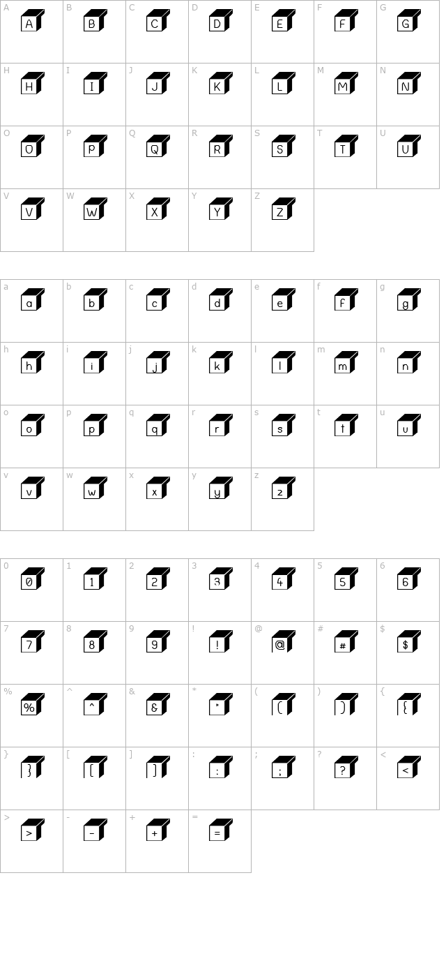 Boxing Brophius character map