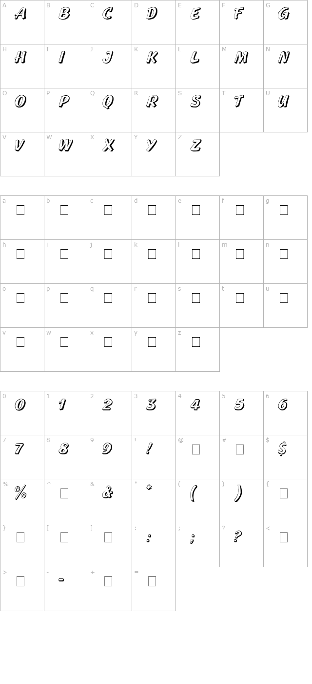 boya-display-caps-ssi character map