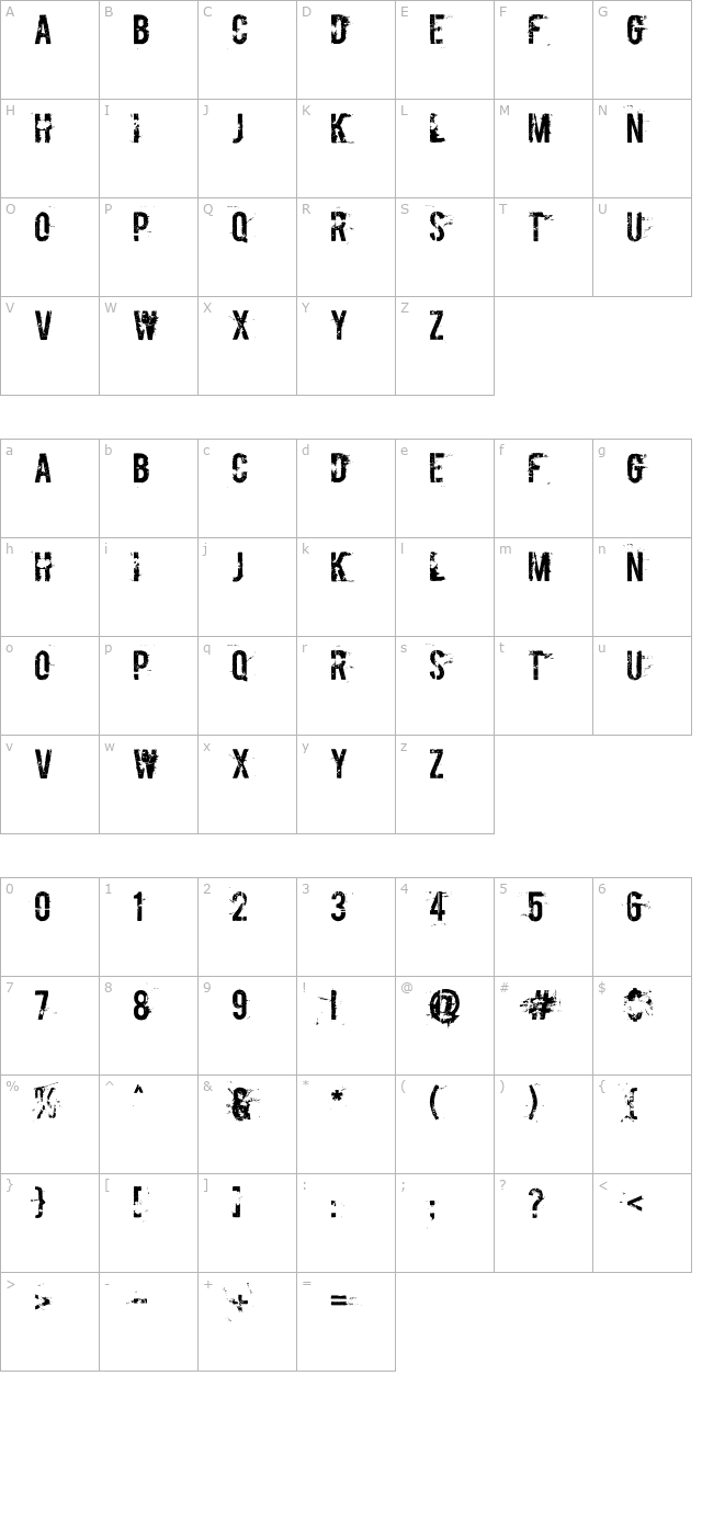 boycott character map