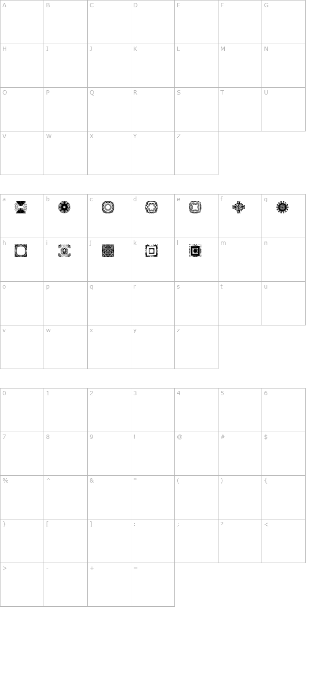 BR Nouveau Ramblings 1 character map